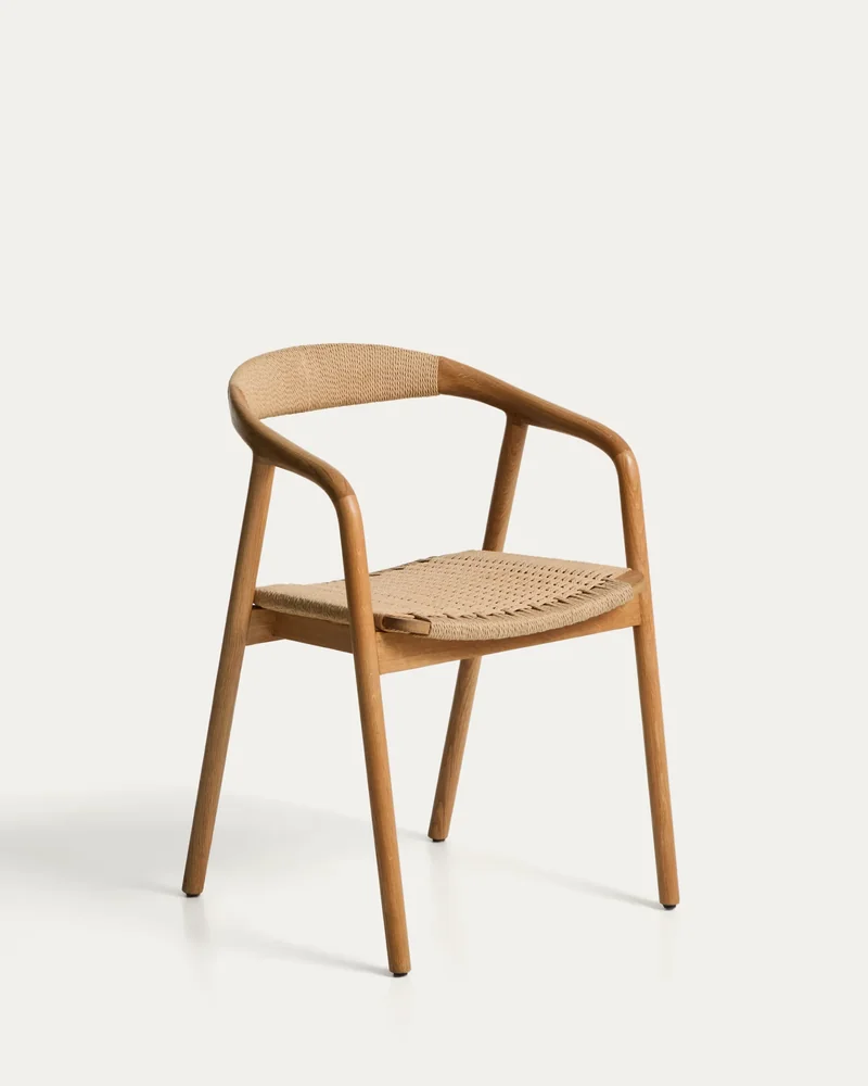 Cord Armchair — woven cord seat on a powder-coated steel frame.